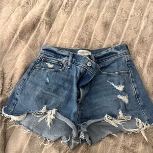 Abercrombie & Fitch Ripped Blue Jean Shorts